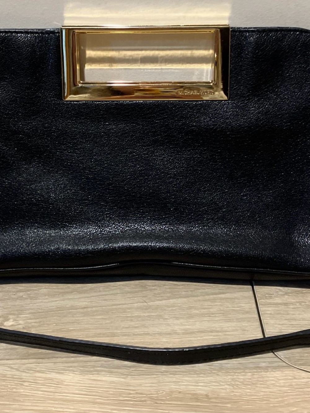 Michael Kors Black Leather shoulder Bag  with Gold Accent